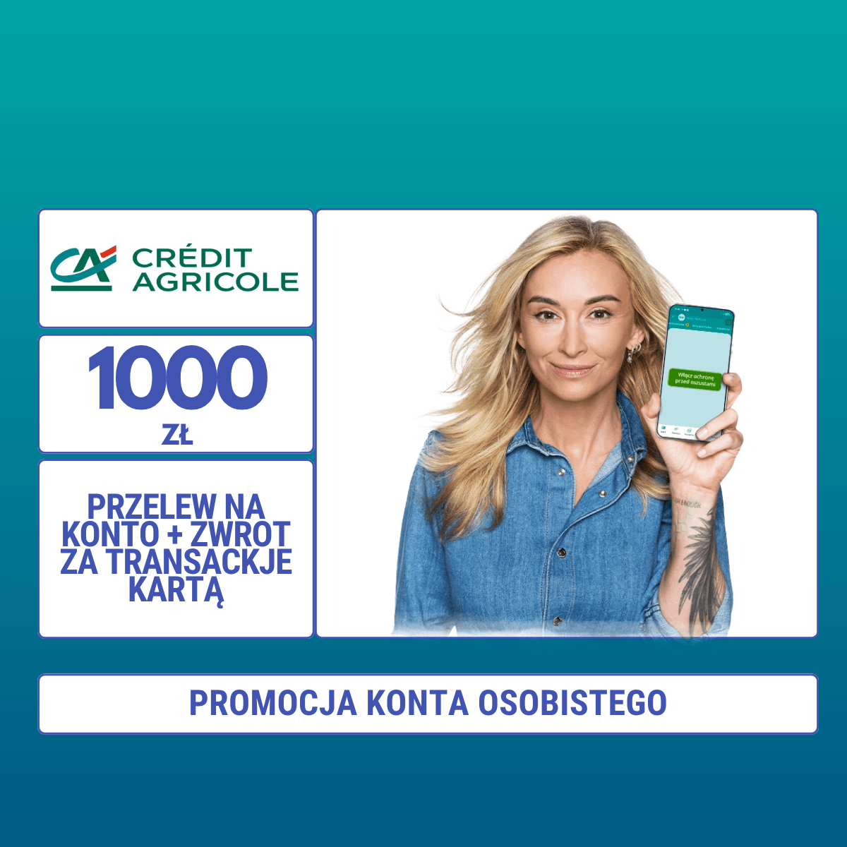 Zyskaj do 1000 zł z kontem w Credit Agricole