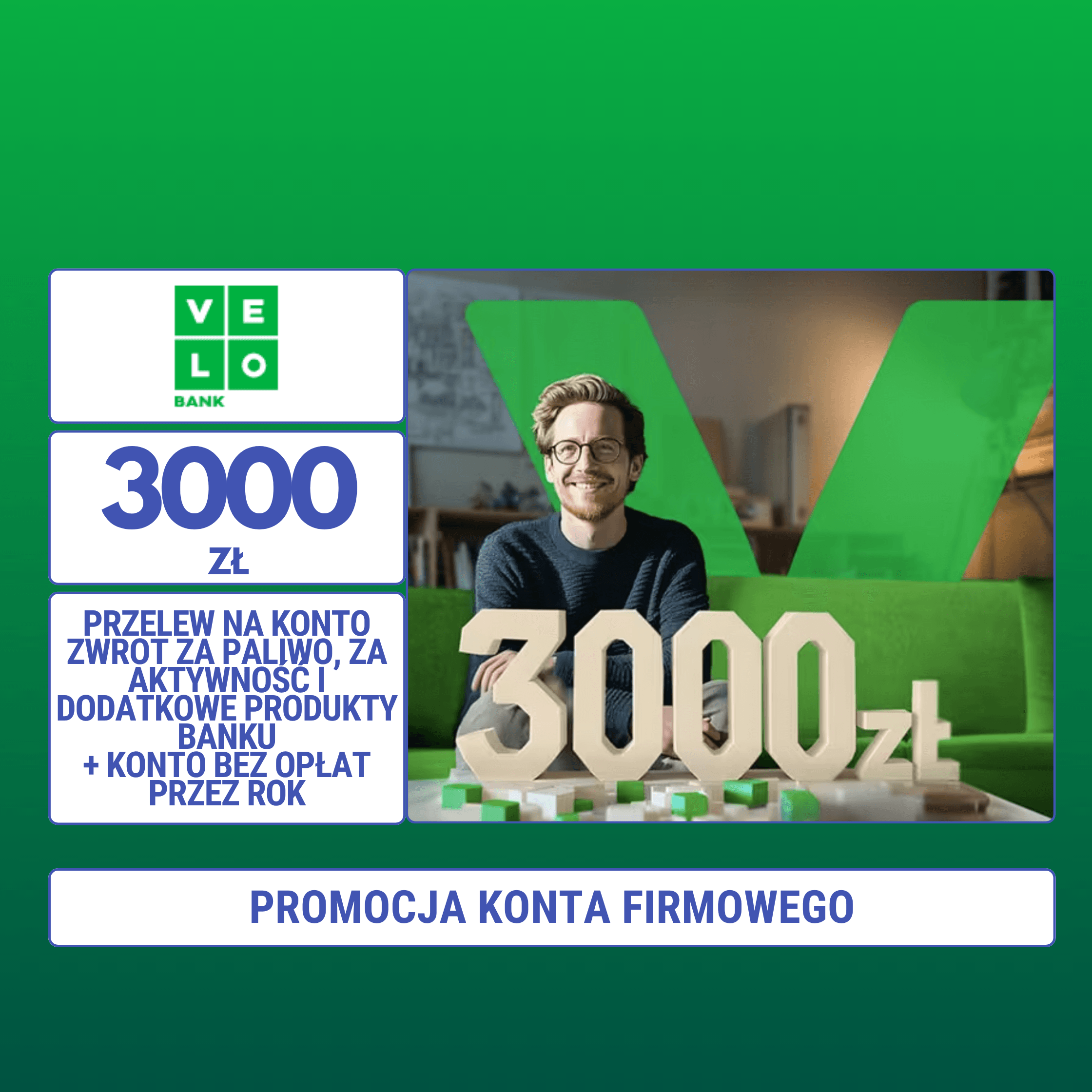 VeloKonto Firma z wygodnym pakietem korzyści, premią do 3000 zł i oprocentowaniem 5,75%