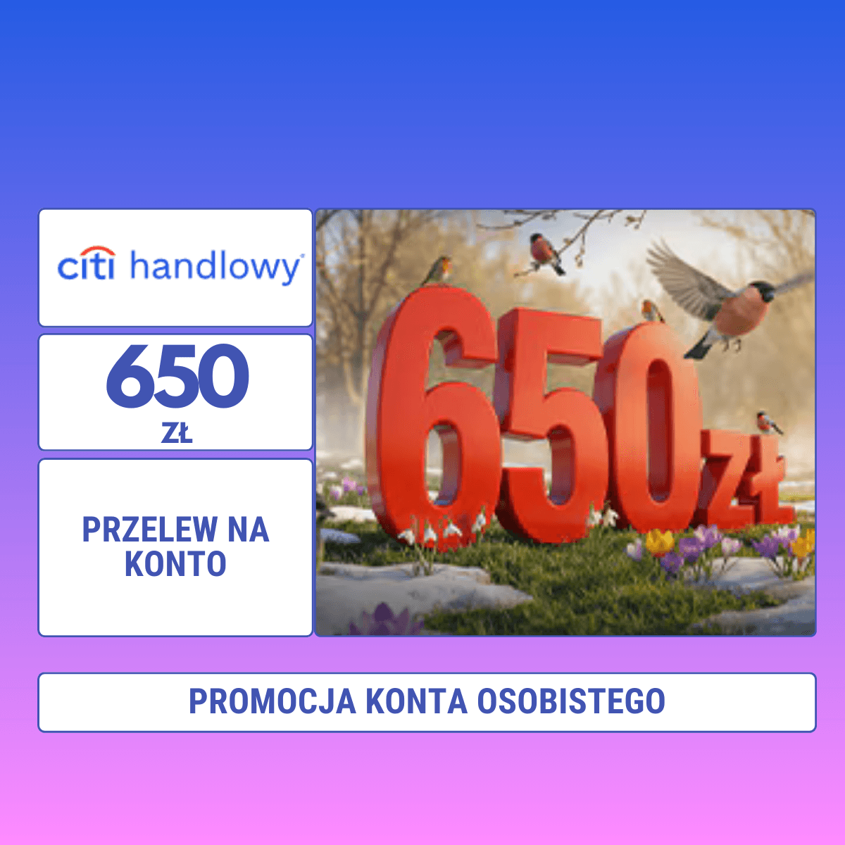 Promocja Zyskaj do 650 PLN w ofercie CitiKonta
