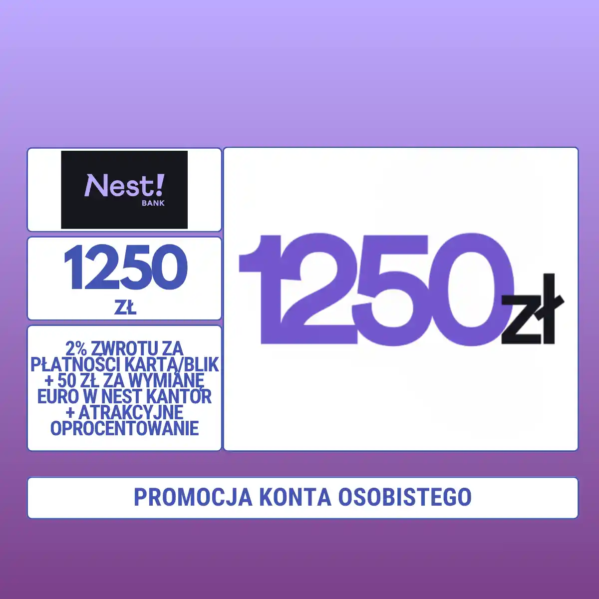 Zyskaj do 1250 zł premii z Nest Kontem w Nest Banku!