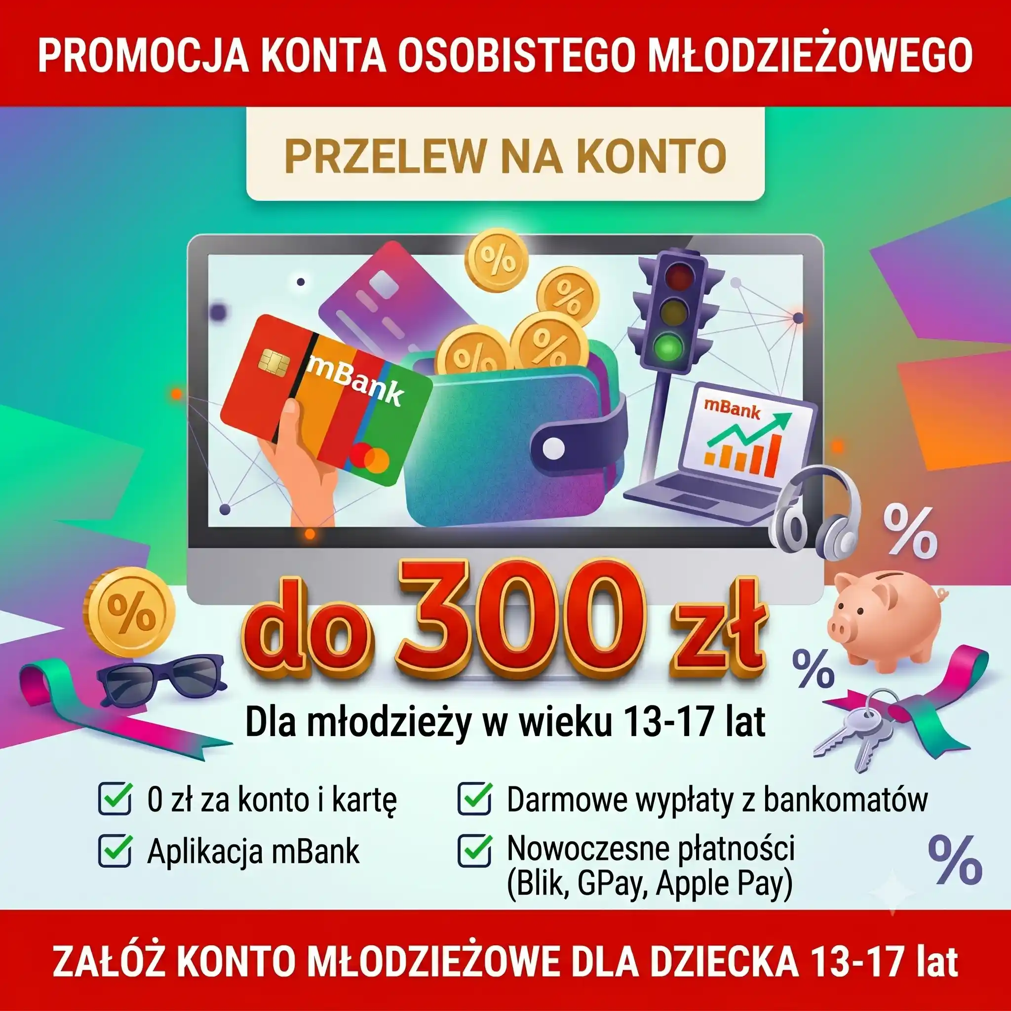 Promocja Zgarnij premię, bo masz możliwości! - zyskaj 300 zł eKonto możliwości jeśli masz od 13 do 17 lat
