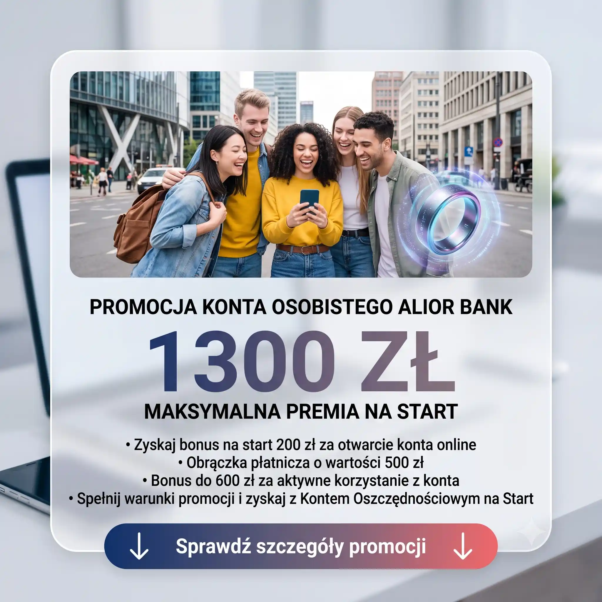 Promocja Alior Konto z premią do 1300 zł